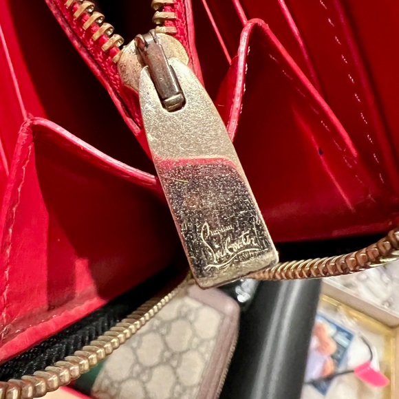 Christian Louboutin Black and Gold Embellished Wallet